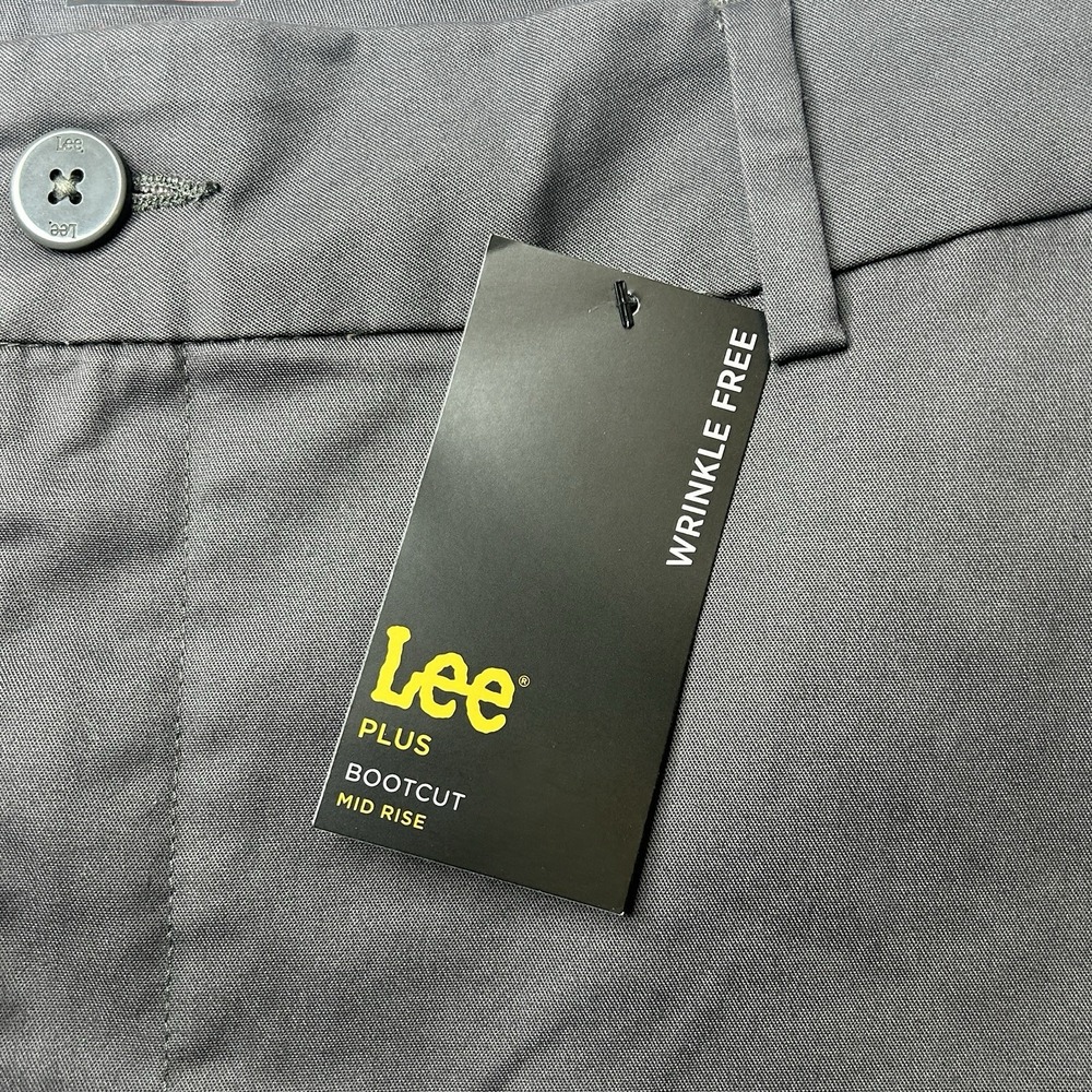 NWT Lee High Rise Wrinkle Free Bootcut Gray Pants 18 Women's 18W Petite 28" - Picture 4 of 14